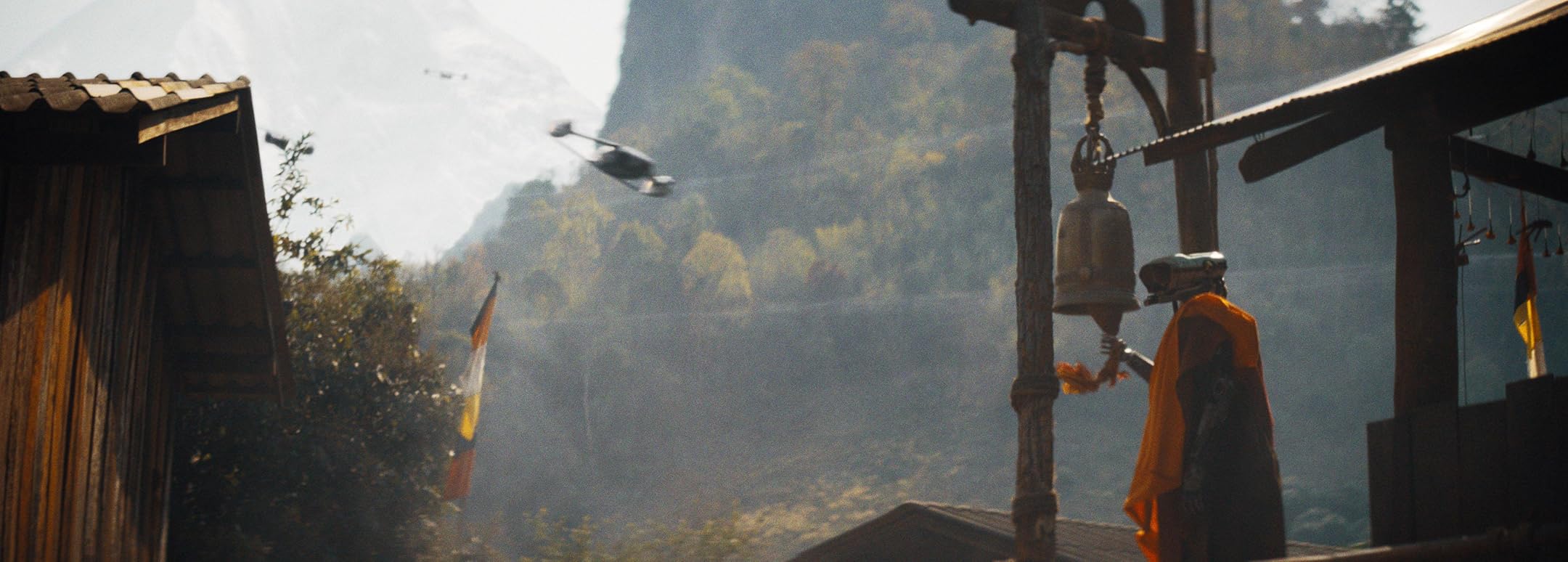 The Creator still showing the film atmospheric village setting